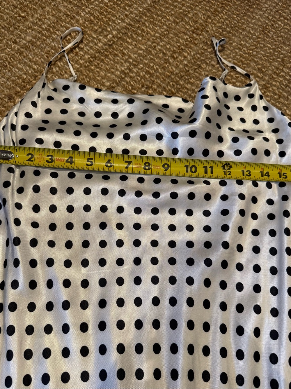 ⚜️ZARA BLACK & WHITE POLKA DOT SATIN SLIP MIDI DRESS NWT SIZE MEDIUM ⚜️ - Picture 12 of 12